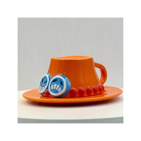 Flame Sabo Hat Anime Coffee Cup Set, Straw Hat Crew Mugs Set,Featuring Ace, Sabo &Chopper-Creative Fun Mugs,Gift Set For Anime Lover Tumbler