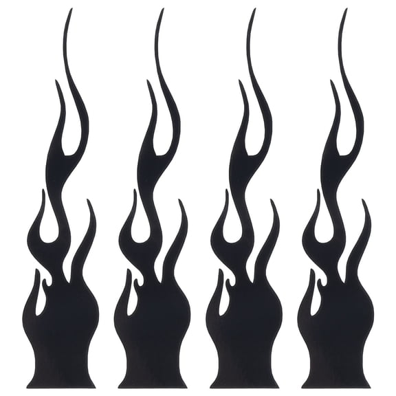 Flame Sticker Car Stickers Car Decoration Reflective Sticker Waterproof Car Exterior Parts Laptop Skateboard Decal Black Fangkenuo