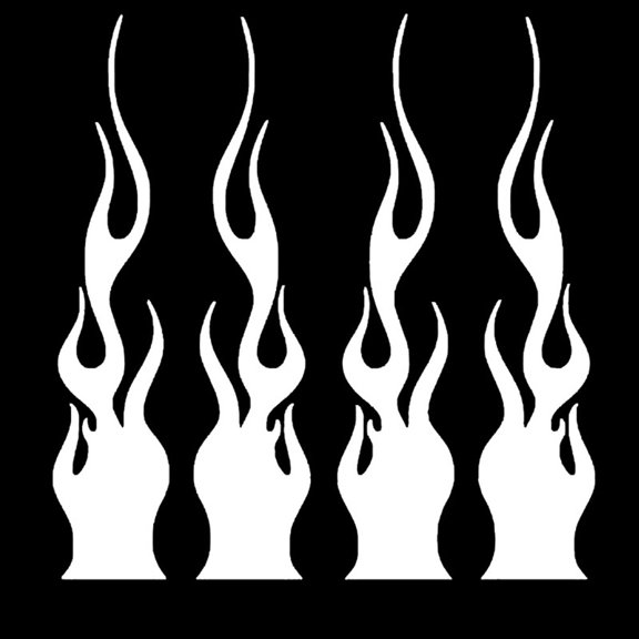 Flame Sticker Car Stickers Car Decoration Reflective Sticker Waterproof Car Exterior Parts Laptop Skateboard Decal White Fangkenuo