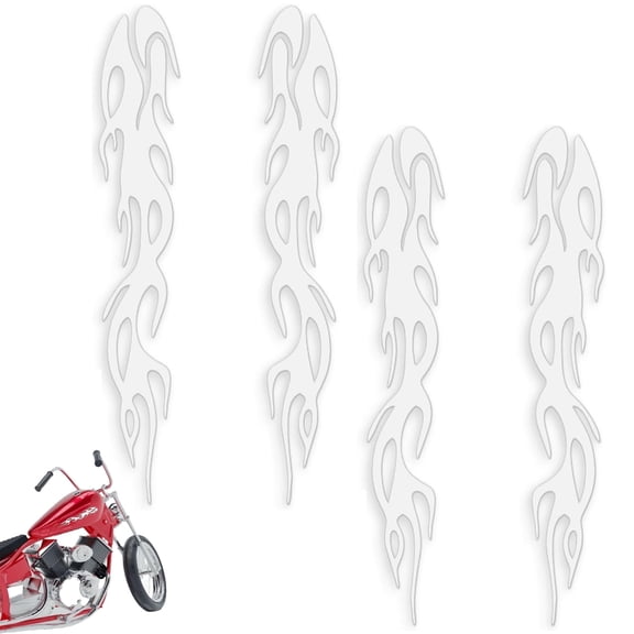 Flame Stickers | Waterproof Motorcycle Decalss | Reflective Flame Stickers, Car Sticker Decals, Self-Adhesive Outdoor Safety Flsames Decals for Trucks, Cars(White)