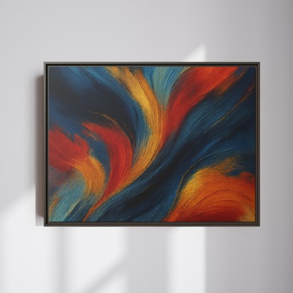 Flame Swirl Multi Color Wall Art Decorative Accent For Home Modern Living Unframed Paper Print