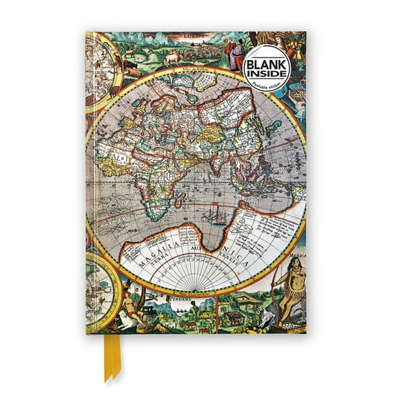 Flame Tree Blank Notebooks Antique Map (Foiled Blank Journal), (Hardcover)