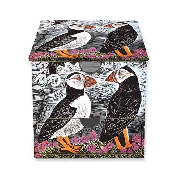Flame Tree Stud Angela Harding: Fair Isle Puffins Memo Box with Drawer (Flame Tree (Paperback)