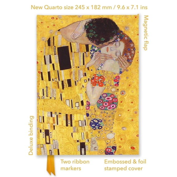 Flame Tree Quarto Notebook Gustav Klimt: The Kiss (Foiled Quarto Journal), (Hardcover)