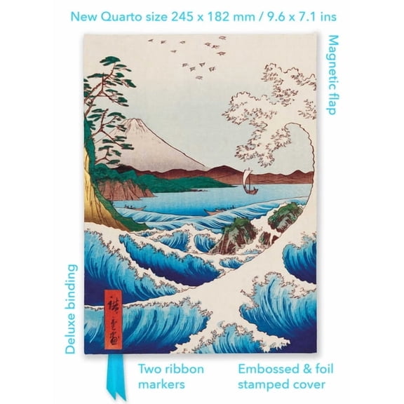 Flame Tree Quarto Notebook Utagawa Hiroshige: Sea at Satta (Foiled Quarto Journal), (Hardcover)