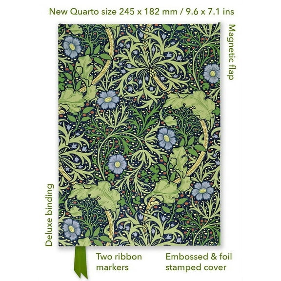 Flame Tree Quarto Notebook William Morris: Seaweed (Foiled Quarto Journal), (Hardcover)