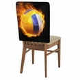 thumbnail image 1 of Flame Volleyball Chair Covers Set of 1 Sports Black Background Abstract Art Chair Back Covers Stretch Removable Washable Slipcovers Protector for Dining Room Kitchen Party Decor, 1 of 9