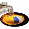 thumbnail image 1 of Flame Volleyball Washable Area Rug&nbsp;4 ft Sports Black Background Abstract Art Soft Round&nbsp;Rugs for Living Room, Non Slip Carpet for Bedroom&nbsp;Entryway Dining Room, 1 of 9