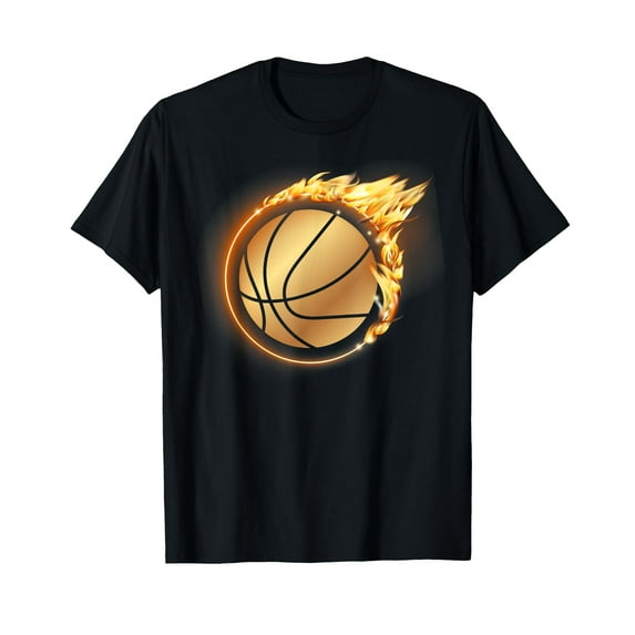 Flame on Fire Basketball Sport T-Shirt for Men Women Cotton Top Tee Fashion Casual Short Sleeves