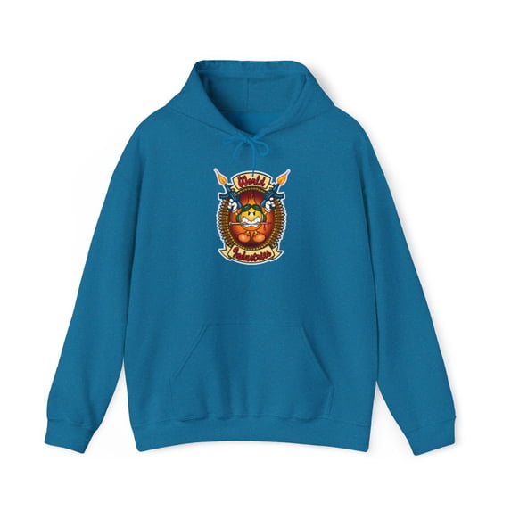 Flamebo World Industries 2000s Skateboard Vintage Classic Hoodie Print - Antique Sapphire / 5XL