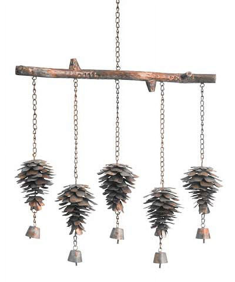 Flamed Copper Pine Cone Wind Chimes