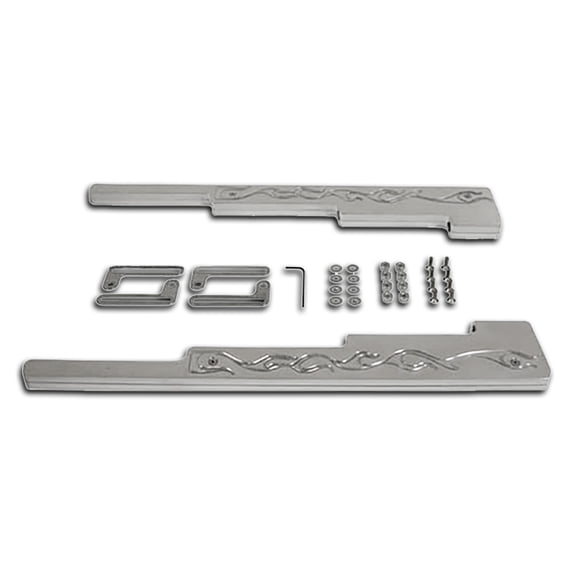 Flamed Polished Billet Aluminum Wire Loom Set Fits Chevy Ford Mopar