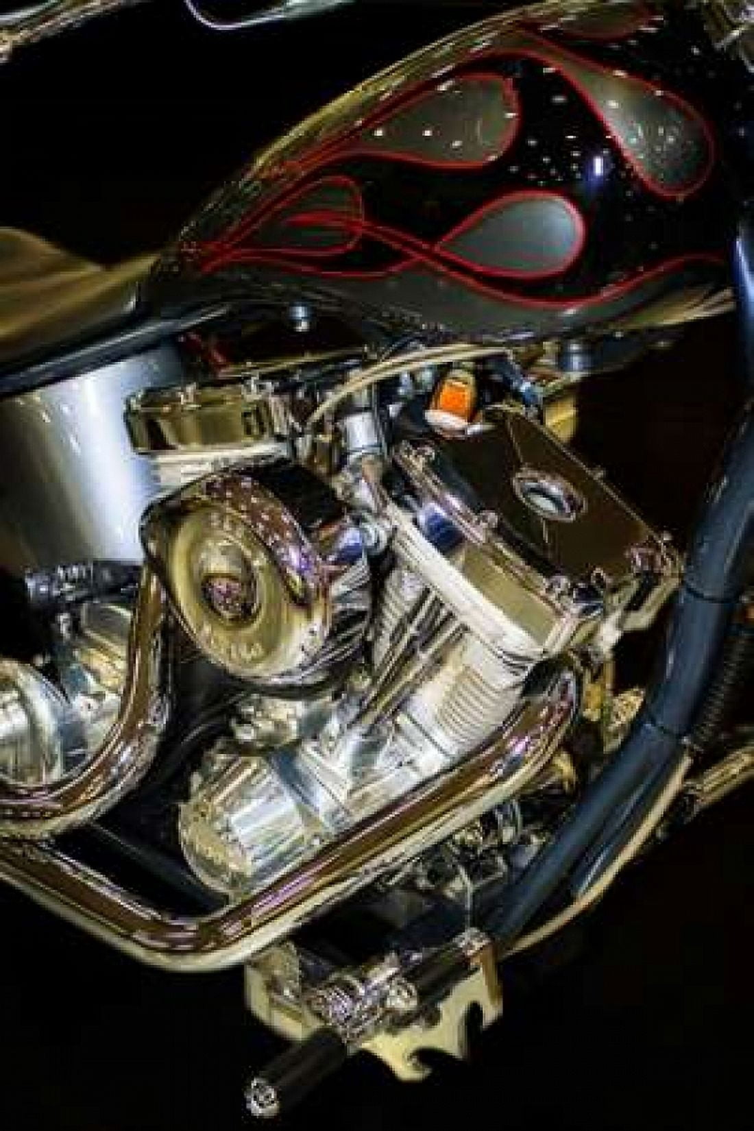 Flamed V Twin Canvas Art - Alan Hausenflock (20 x 28)