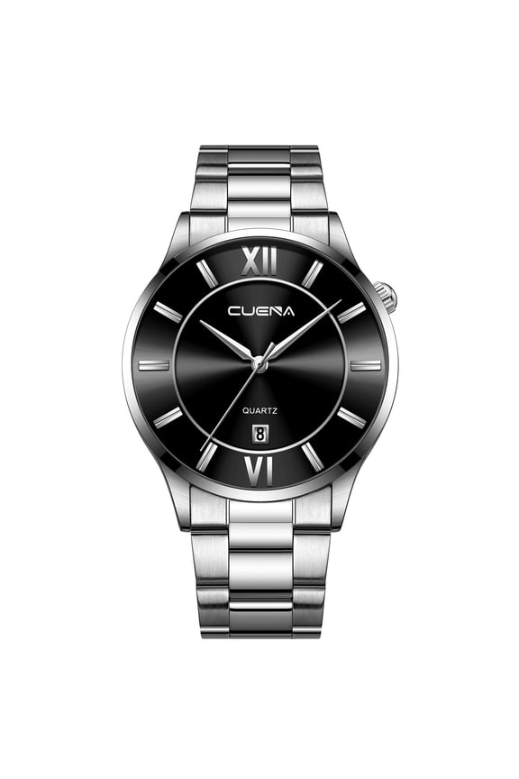 Mens Watches - CUENA Men's Business Steel Belt Watch Calendar Sports Men's Waterproof Watch