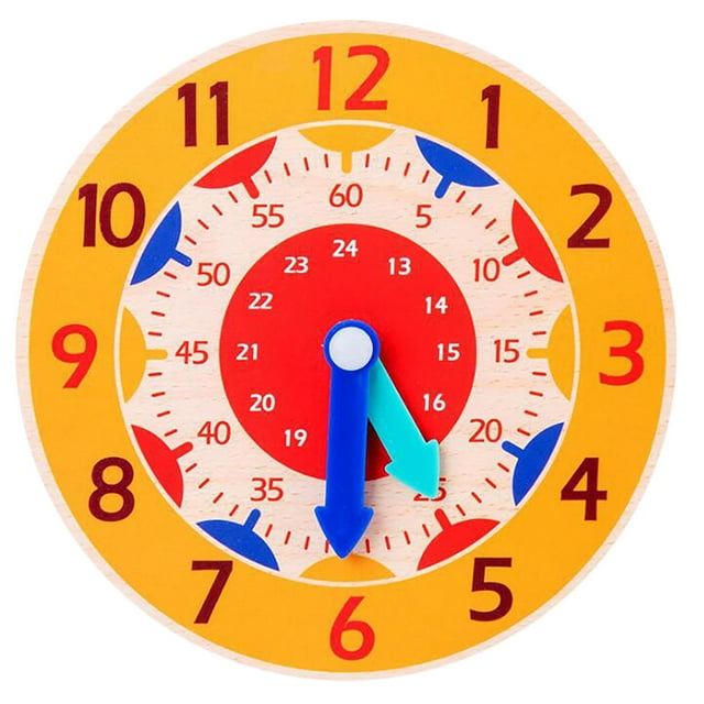 Flameee Montessori Wooden Clock for Children, Toys with Hours, Minutes