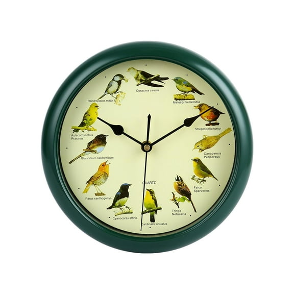 Flameer 10.24" Quartz Singing Bird Indoor Wall Clock, Easy Installation