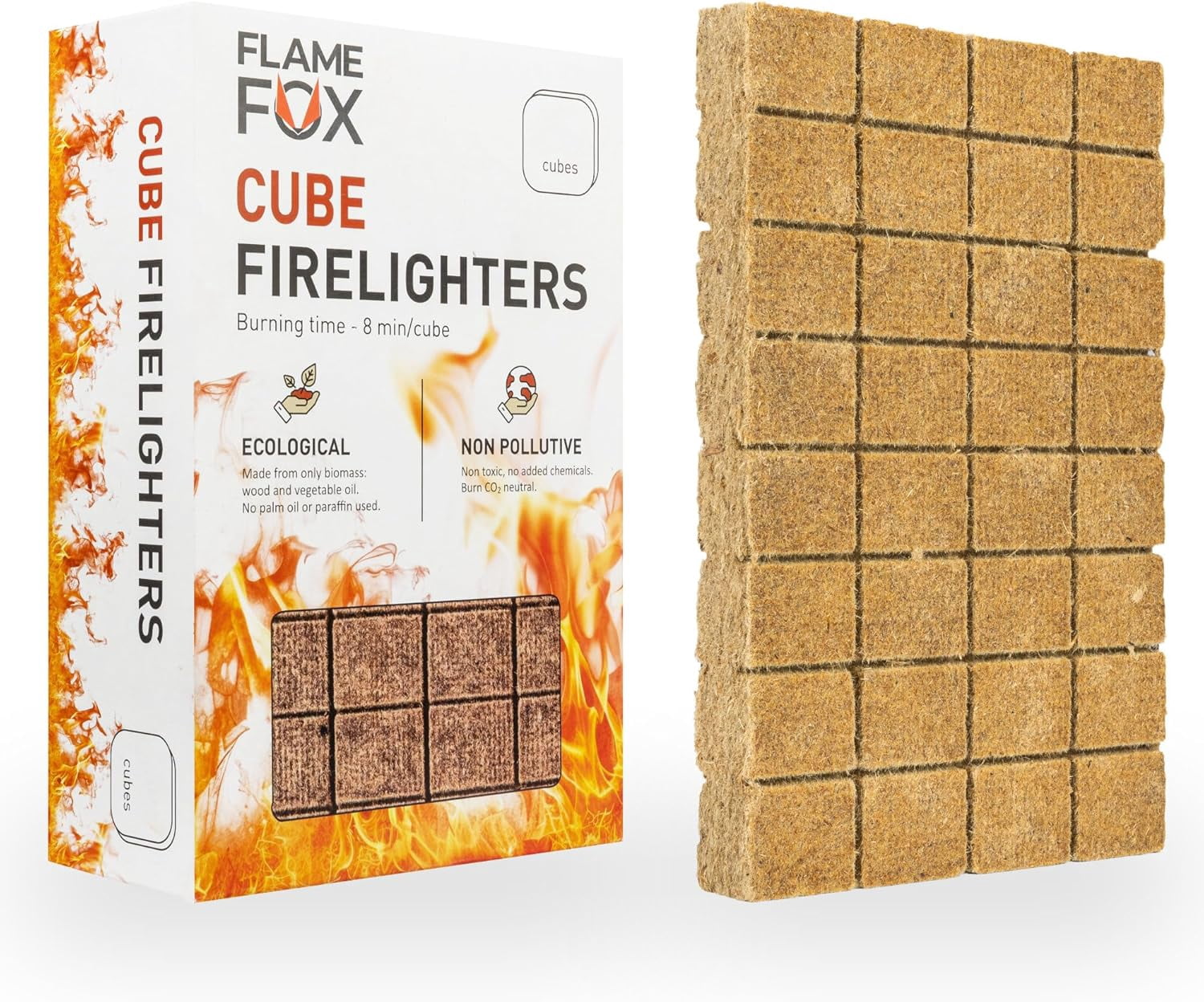 Flamefox Fire Cubes 320pcs - Quick Lighting Starter for Fireplace, Wood ...