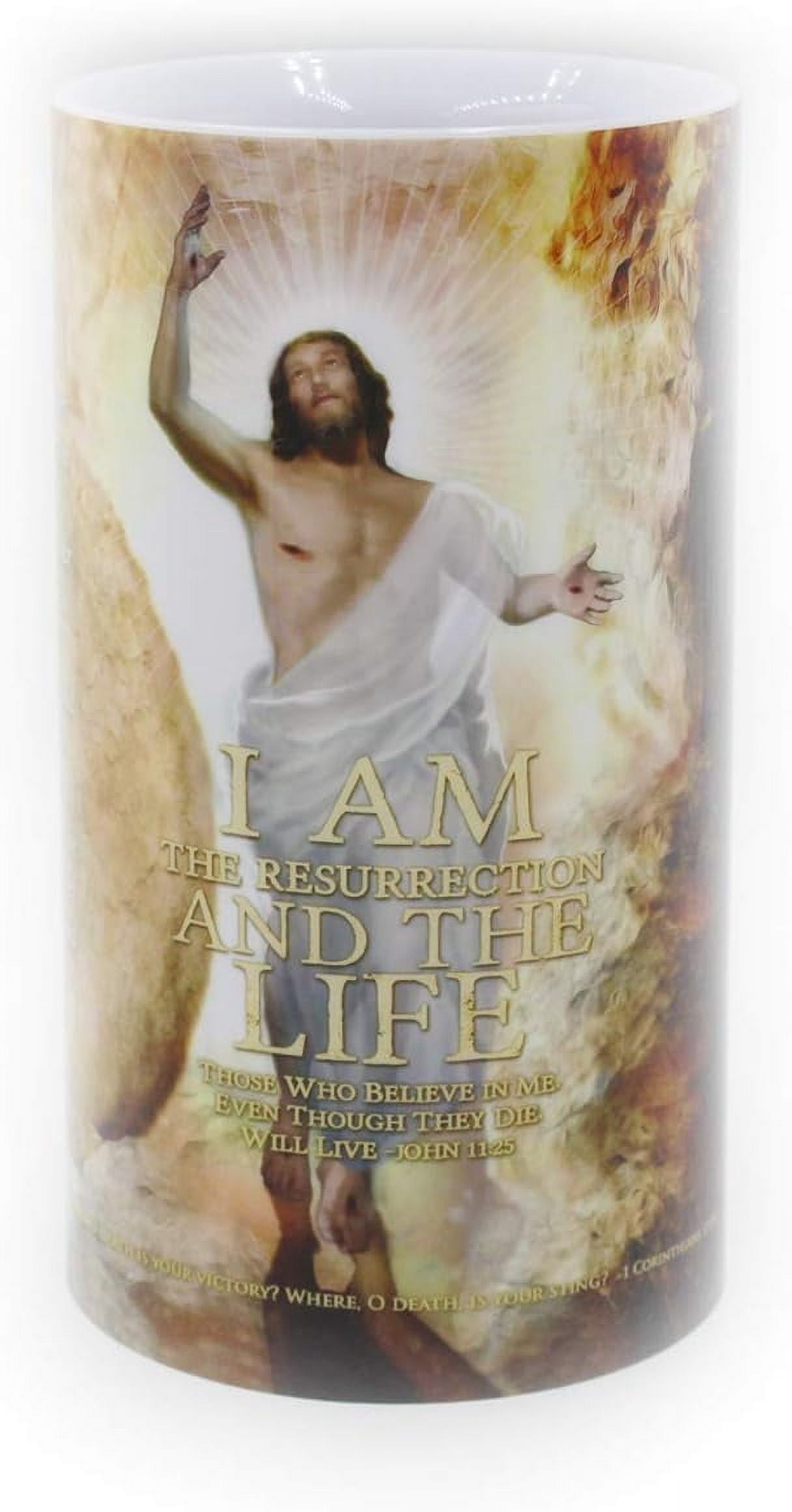 Flameless 4" X 7" Prayer Candle (Jesus's Death And Resurrection