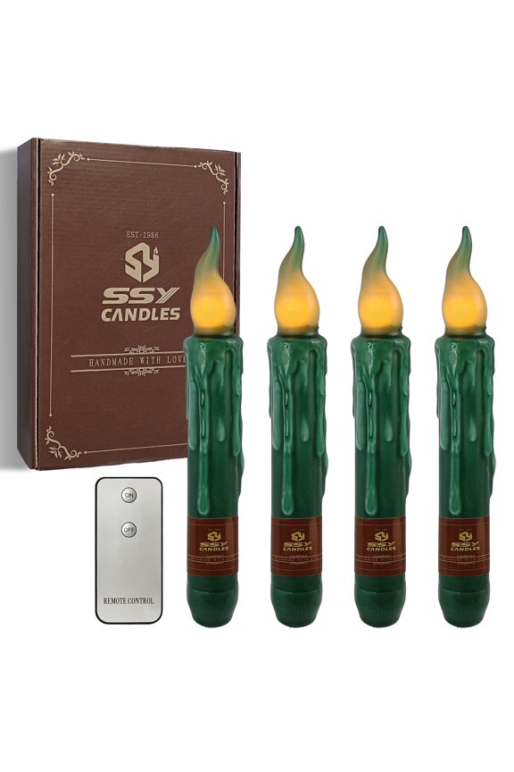 Flameless Candle Taper Candlesticks, 4pcs Real Wax LED Tapered Driped Candles 6 INCH Battery Powered Remote Candle Sticks with Remote Control for Weddings Home Decoration Christma