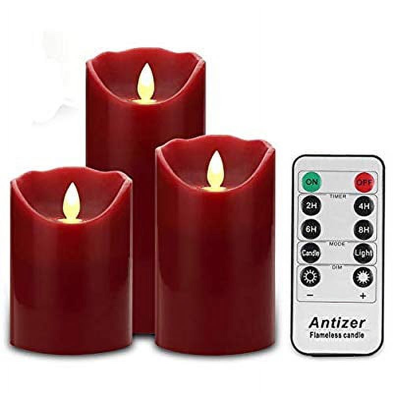 Flameless Candles 3 Pack Set DripLess Real Wax Pillars Include