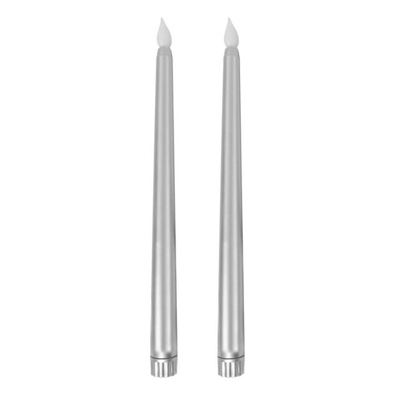 Flameless Candles Battery Powered Long Candles with Black Flameless Candles 2-Pack Blinking Realistic LED Decorative Candles For Wedding Party Home Decor