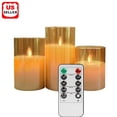 thumbnail image 1 of Flameless Candles Flickering with Remote, LINKPAL 3 Pack Candles Battery Operated with Timer, Plexiglass LED Candles for Home Table Decor, Gold, 1 of 4