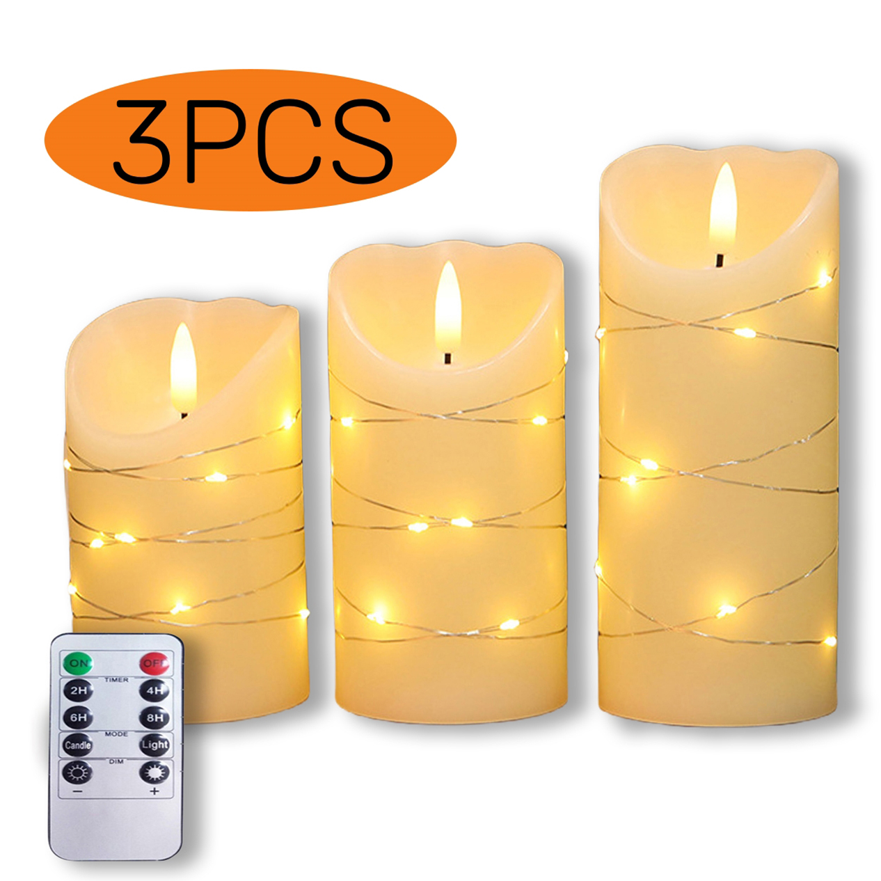 Better Homes & Gardens Flameless LED Pillar Candles 3Pack Vanilla