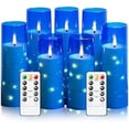 thumbnail image 1 of Flameless Candles,with Embedded Star String, Battery Operated Candles Flickering LED Pillar Candles with Remote Control and Timer, Home Decoration Add a Warm and Romantic Atmosphere，Set of 7 (Blue), 1 of 6