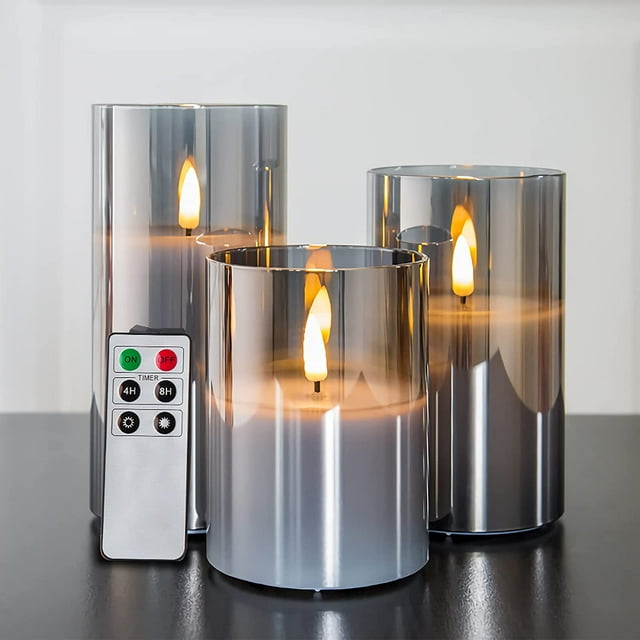 Flameless Candles with Remote Control, Flickering LED Pillar Candles 3 ...