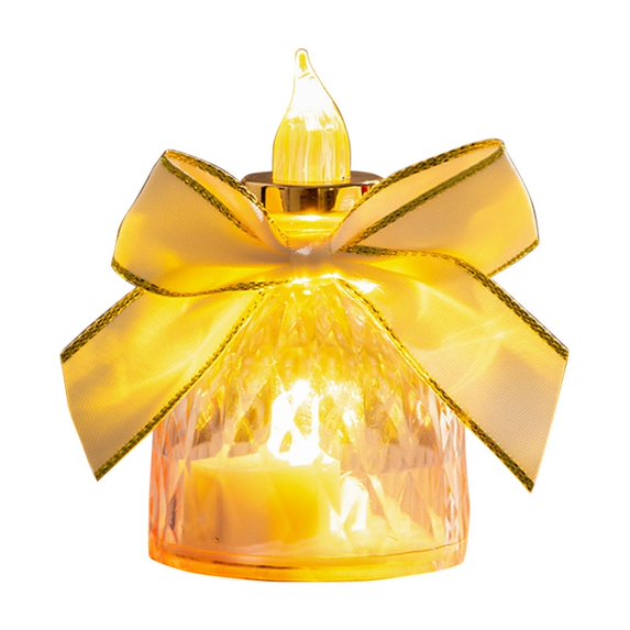 Flameless Christmas LED Crystal Candle Light – Battery-Operated Night Lamp with Glitter Effect – Safe Transparent Decoration for Table, Tree, Party & Gift