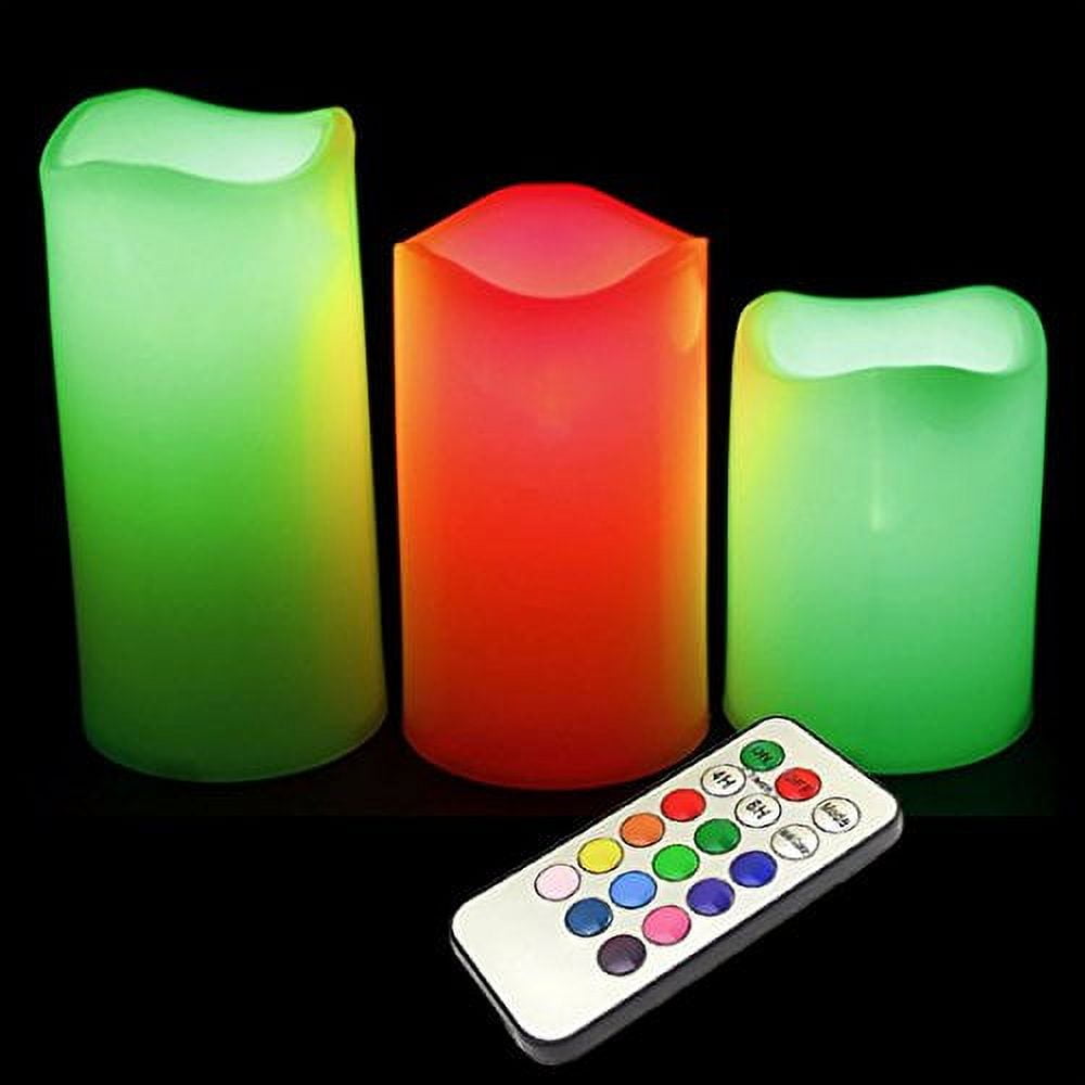 Flameless Color Changing Candles (3 candles that mimics a real candles) with Remote Control