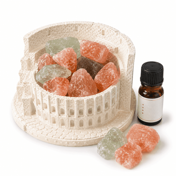 Flameless Crystal Aromatherapy Diffuser Set with Base, Diffuser Stones and 5 mL Essential Oil for Bedroom Decor