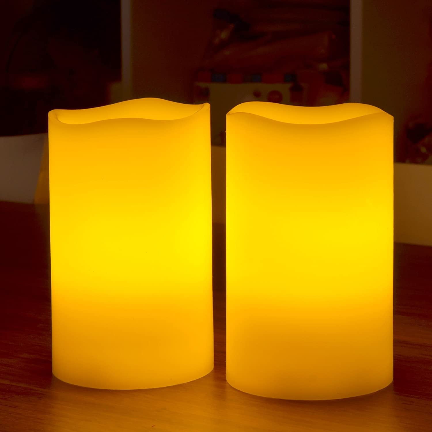 Flameless Electric Candles with Remote Timer, Amber Yellow LED Bulb