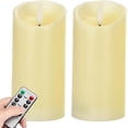 thumbnail image 1 of Flameless Flickering Battery Operated Candles 2pack Real Wax Pillar LED Candles with 10-Key Remote Control and 24 Hours Timer for Wedding, Party, Birthday,Home Decoration (Ivory), 1 of 13