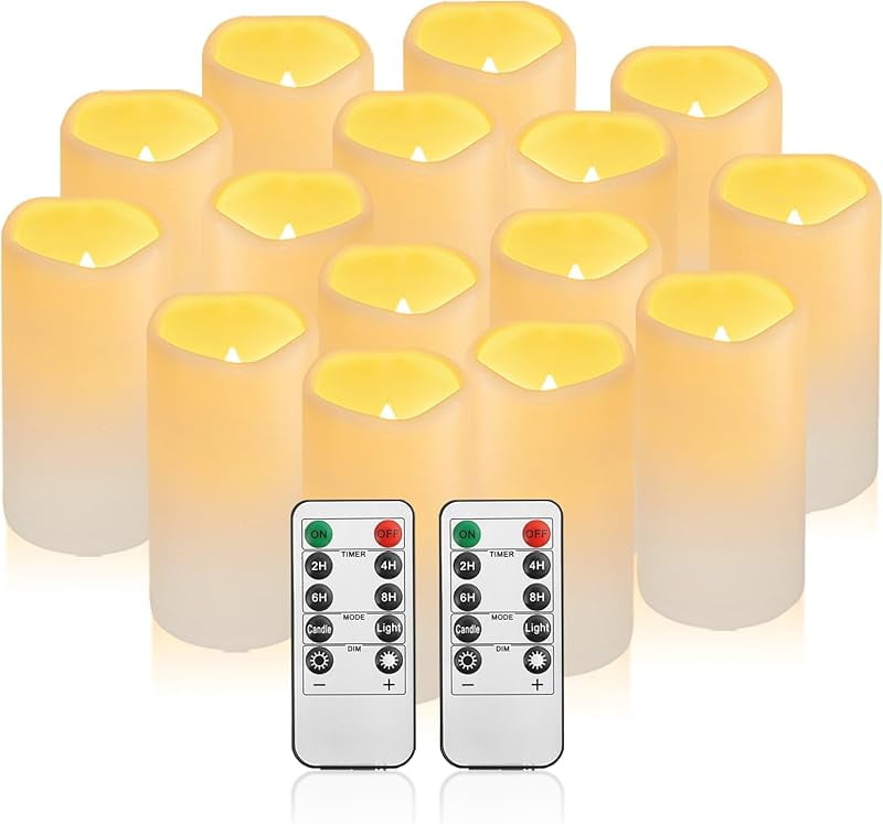 Flameless Flickering Battery Operated Candles 4" 5" 6" 7" 8" 9" Set of ...