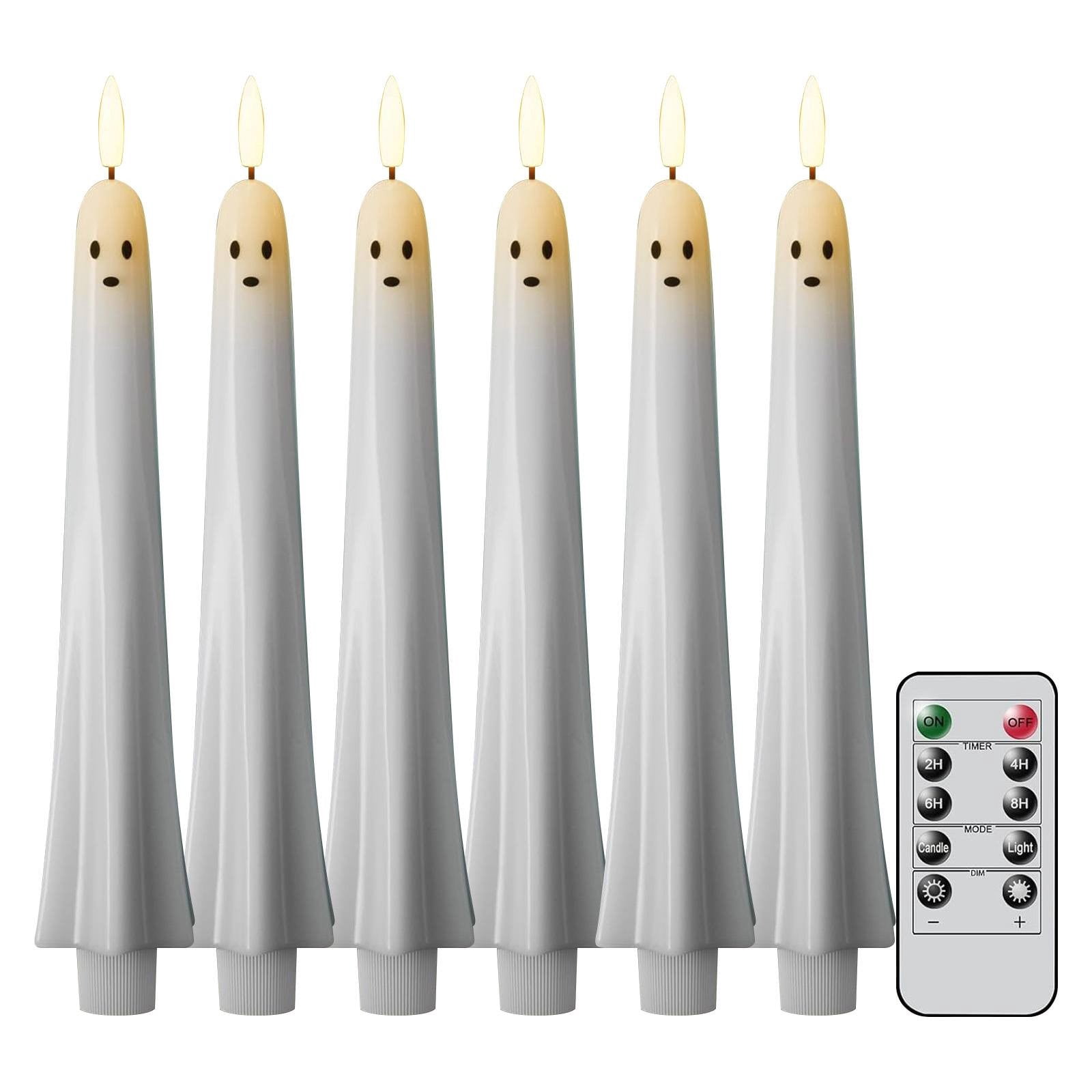 LED Flameless Ghost Candle with Remote Control Set of 1 2 or 3 Pieces for Indoor Decorative Display Halloween Party Home Tabletop LED Flameless Ghost Candle with Remote Control Set of 1 2 or 3 Pieces for Indoor Decorative Display Halloween Party Home Tabletop
