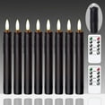 Flameless Flickering Taper Candles Set of 8 with Two Remotes 7.5 Inch