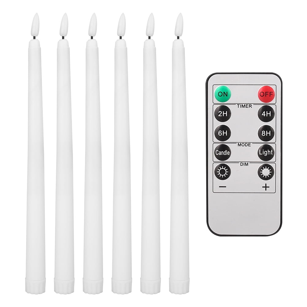 GenSwin Set Of 3 Flameless Taper Candles - Real Wax, Remote Control, Battery Operated (9.84" Tall) 1 thumbnail image