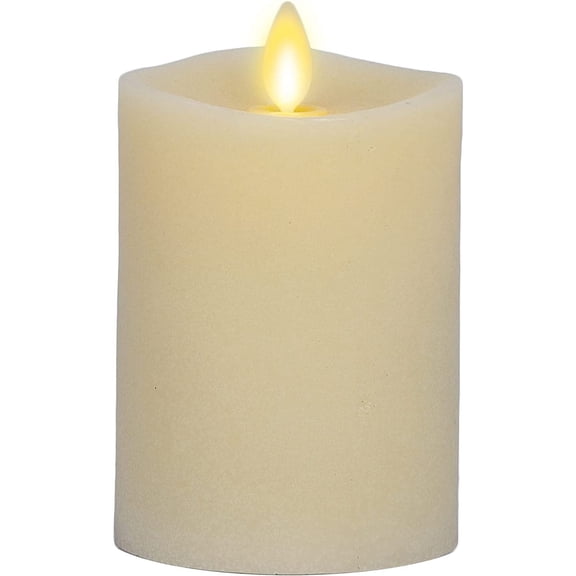 Flameless LED Battery Operated Flickering Pillar Candles - Ivory - Pack of 1-3x4.5 - Realistic Moving Flame Real Wax Indoor/Outdoor Decor