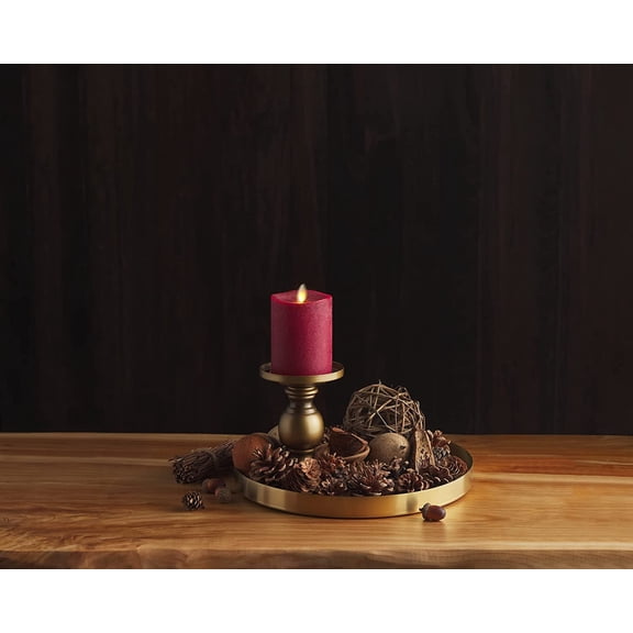 - Flameless LED Battery Operated Flickering Pillar Candles - Red - Pack of 1-3x4.5 - Realistic Moving Flame Real Wax Indoor/Outdoor Decor