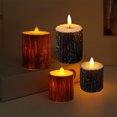 thumbnail image 1 of Flameless LED Candle Set | Pines Bark Flickering Lights | Rustic Battery Operated Candles | Large & Small | 2 Piece Brown Decor | Winter Christmas Home Accent, 1 of 6