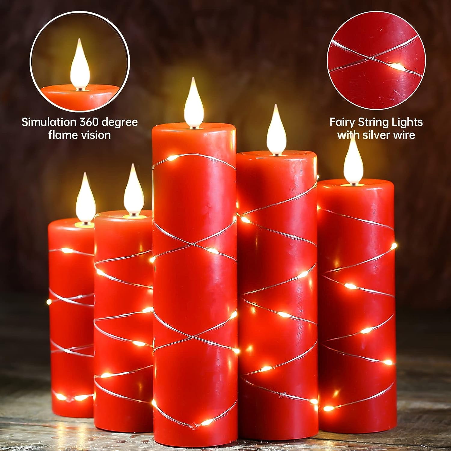 Flameless LED Candles 5-Pack Red + Special Offer + Battery Operated ...