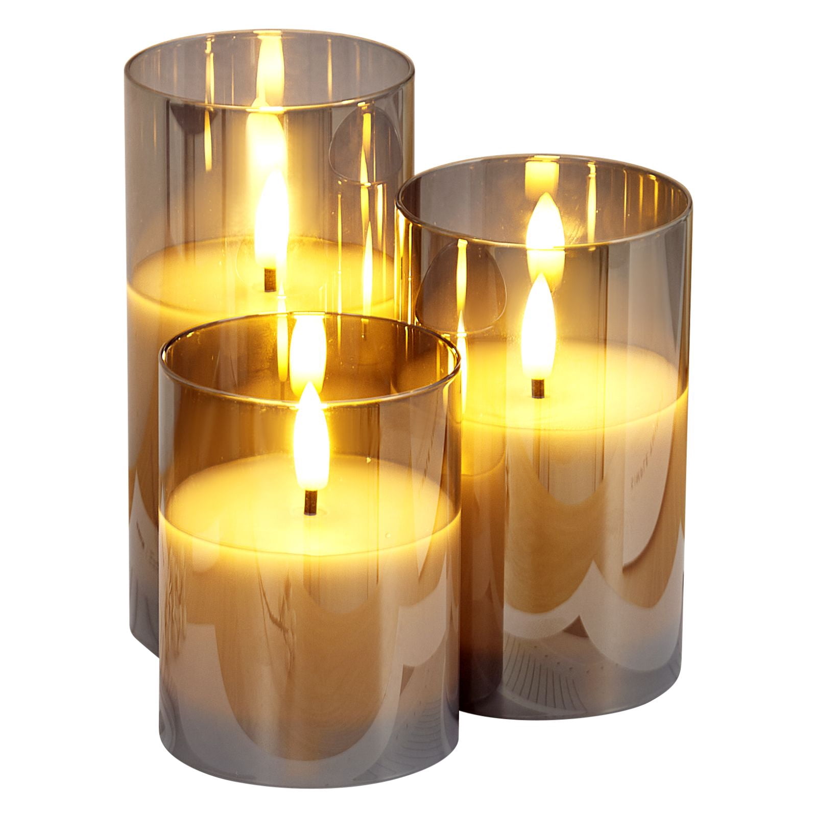 Flameless LED Candles with 10-Key Remote Timer, 2/4/6/8 Hour Timer Flickering Steady Modes, 500-Hour Battery Pillar Candles for Home Decor
