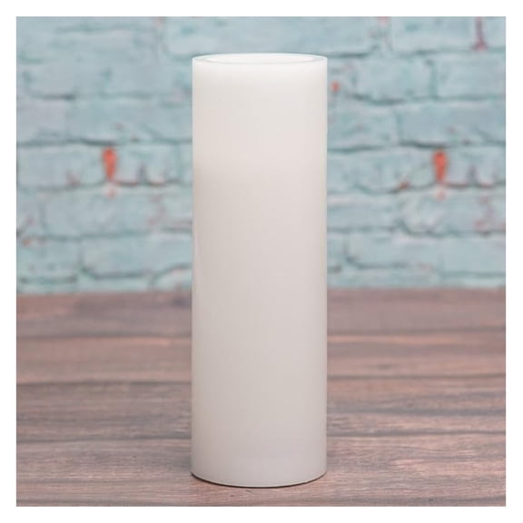 Flameless LED Pillar Candles White 3" x 9" Set of 6
