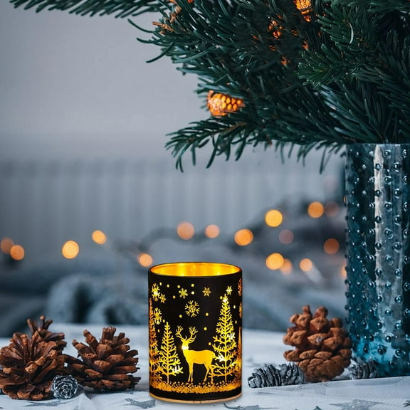 Flameless LED Scented Candle with Aroma, Battery Operated Ambiance Light for Party and Home Decor(Black)