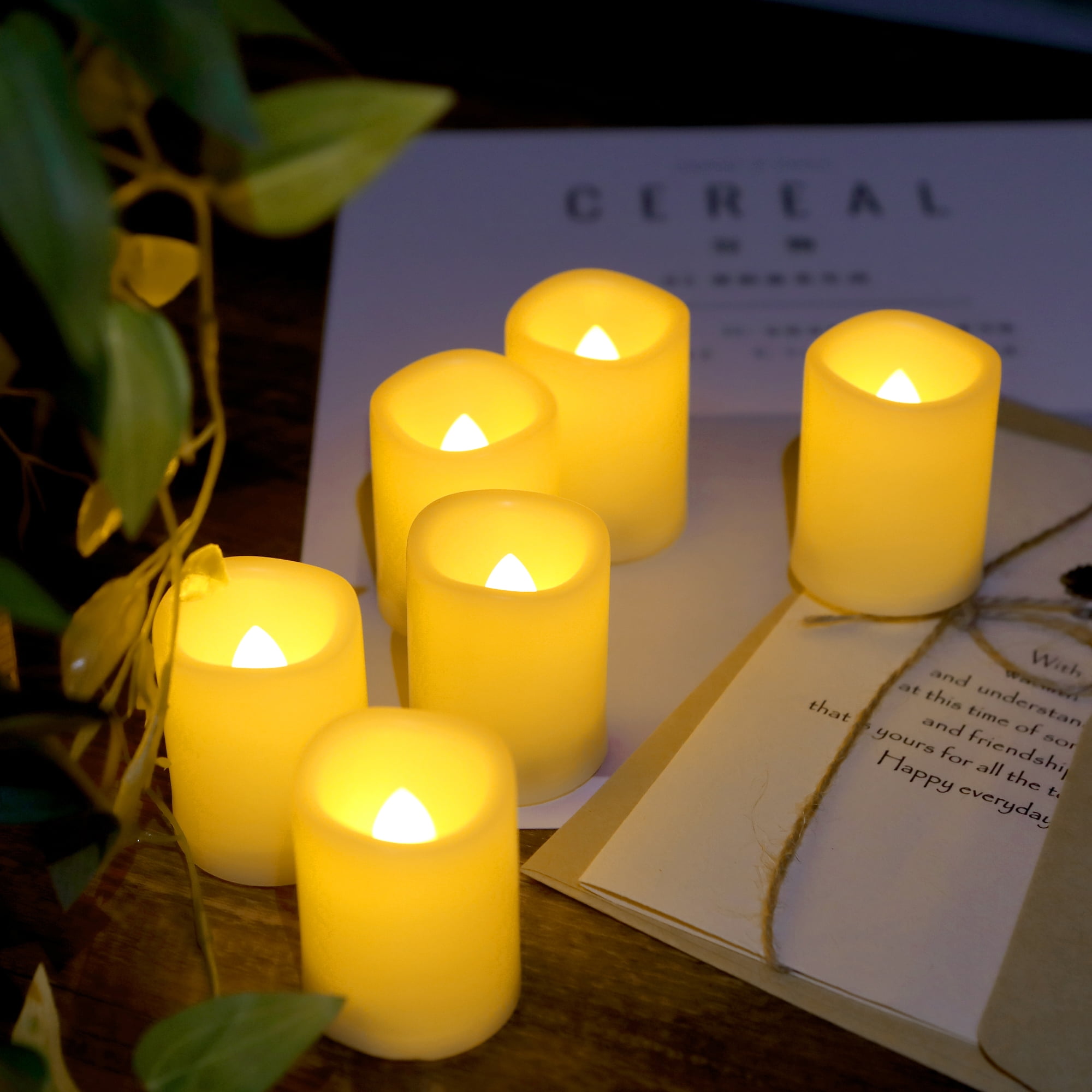 Flameless LED Tea Lights with Timer Realistic Flickering Electric