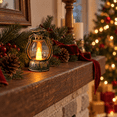 thumbnail image 1 of Flameless Mini Lantern Night Light, Soft Decorative LED Glow, Compact Seasonal Night Light, Ambient Lighting for Bedroom, Table and Mantel, Easy Placement for Home and Party Display, Vintage Bronze, 1 of 12