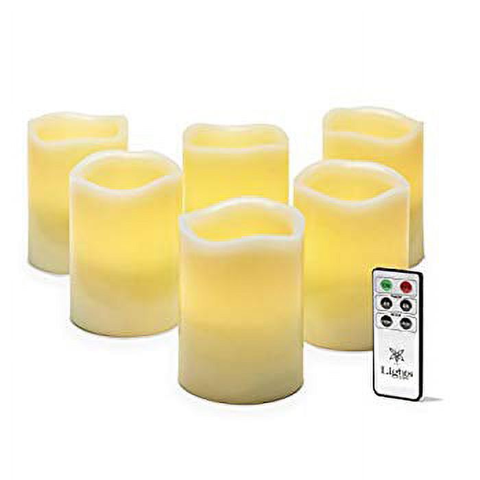 Flameless Pillar Candles with Remote 3x4 Inch LED Candle, Ivory Wax