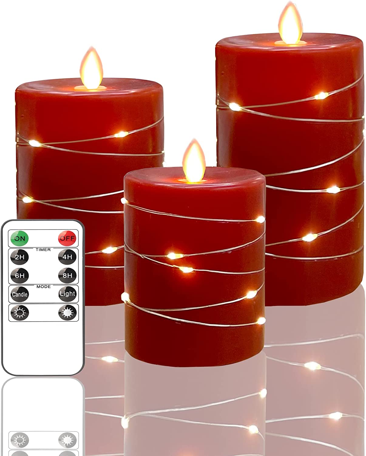 Flameless String Lights with Remote Control and Timer LED Battery