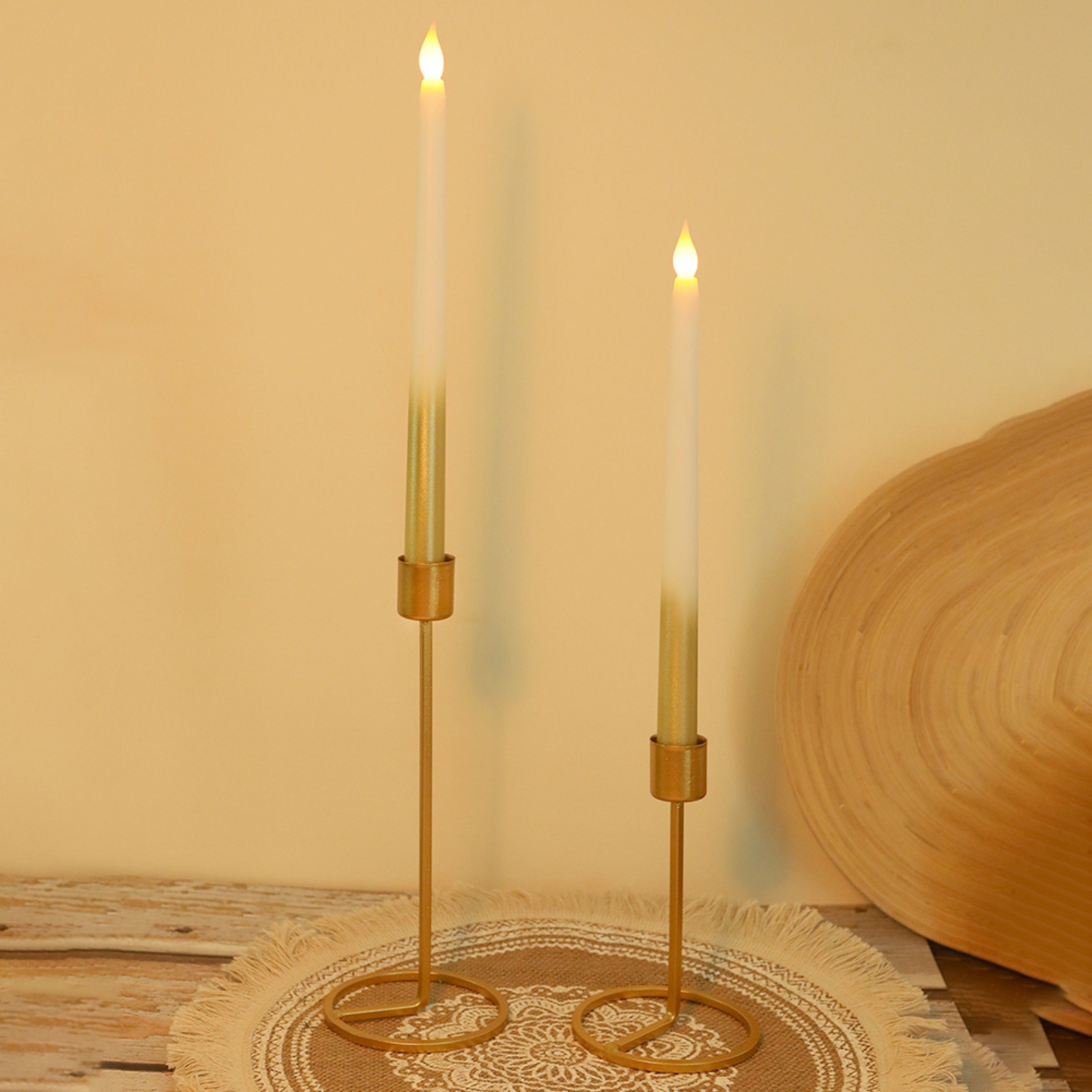 Flameless Taper Candles 11 Inch LED Candlesticks, Realistic 3D Flame